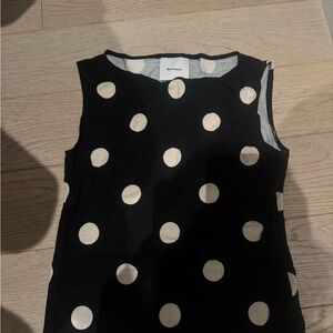Reformation knit polka dot boatneck tank